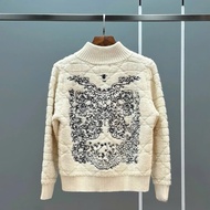 Checkered Woven Buckle Sweater – Women's Thick WoolJacket - QCCC- 1994 STORE