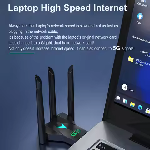 Dual Band 1300Mbps / 600M WiFi USB Adapter 2.4G/5Ghz Wi-Fi Dongle 802.11AC 4-Antenna Wireless Receiv