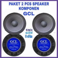 Speaker Komponen 12 Inch, GCL 2 pcs, 600 Watt, 8 Ohm, Master Audios
