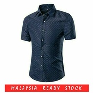 Kemeja Batik Men's Slim Fit Hawaiian Business Men Shirt Sleeve Korean Kemeja Batik Lengan Pendek Baj