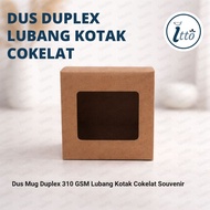 Duplex Mug Box 11cm x 11cm x 8.3cm 310 GSM Brown Box Hole Souvenir