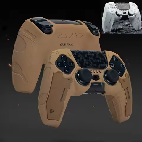 Tactical Mecha Matte Silicone Soft Protector Sticker Skin For Sony Dualsense 5 PS5 Controller Case T