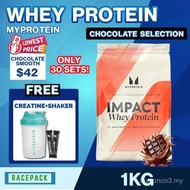 MyProtein Impact Whey Protein Powder 1kg Chocolate Selection with Creatine Sachet and  Shaker for Mu