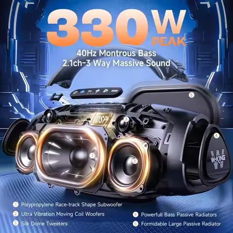 Loudest Boom Box X20, 330W PEAK, 7.5" Subwoofer, 2.1Ch, IPX7 Waterproof Party Bluetooth Speaker, Hi-