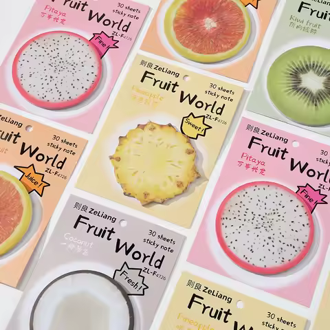 30sheets Cartoon Extra-shaped Memo Notes Book Fruit World Cute Notes Creative Sticky Notes Paper Wri