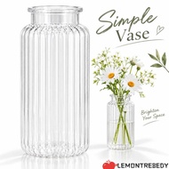 LEMONTRE8EDY Flower Vase, Unbreakable Plastic Large Size  Flower Vase, Fashion Nordic Style Ribbed D