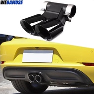 For Porsche 718 Cayman 987 Boxster Rectangle Exhaust Tip Upgrade in The Double Exit Muffler Tail Pip
