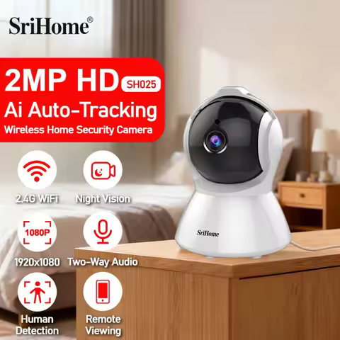 SriHome 2MP AI Auto-tracking IP Camera Baby Monitor Mini Wifi CCTV Camera H.265 security protection 