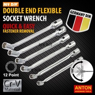 DIY Online4u - ANTON CRV Double Flexible Socket Wrench 12 Point Flexible Double Head Socket Wrench H