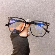 韓版個性大框平光鏡顯臉小D字母防藍光護目鏡女黑色框近視眼鏡框