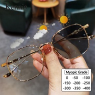 Photochromic Power Glasses Anti Blue Light For Women Men With Power Transition Grey -50/-100/-200/-3