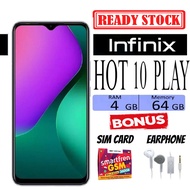 PROMO !!! Infinix Hot 10 Play RAM 4 GB ROM 64 GB Berliancahh Ex inter-SEIN