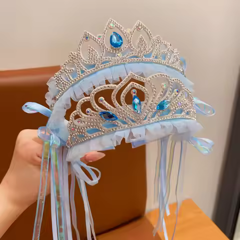 Kids Crown Show Hair Accessories Princess Girls Headbands Elsa Crown Tiara Girls Frozen Blue Headban