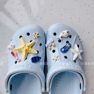 Shoe Stick crocs Diy Series Sea Blue Hole Shoes Flower Simulation Cute Starfish Bottle Wishing Crab 