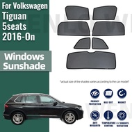 Car Window Sunshade For Volkswagen VW Tiguan 5seats 2016-2023 Front Windshield Frame Curtain Magneti