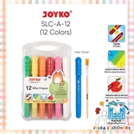 Joyko Silky Crayon 12 Colors SLC-A-12 Bright Non-Toxic Silky Crayon/