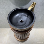 B&B Washbasin Floor-standing Basin Retro Chinese-style Washstand Solid Wood Bathroom Small Apartment