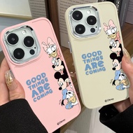 Mickey Series Pattern Phone Case Compatible for IPhone 11 12 13 14 15 Pro X XR 15Plus XR X XS Max 7 8 Plus  Independent Large Hole Lens Frame Silicone Soft Casing Metal Button