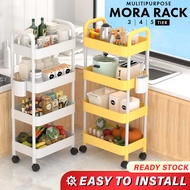 Ninsso: MORA 3 /4/5 Tier Multifunction Storage Trolley Rack Office Shelves Home Kitchen Rack With  Wheel