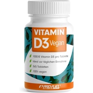 Vitamin D3 VEGAN 1000 IE - 365 Tabletten - Jahresvorrat Vitamin D3 - optimal hochdosiert - für Immun