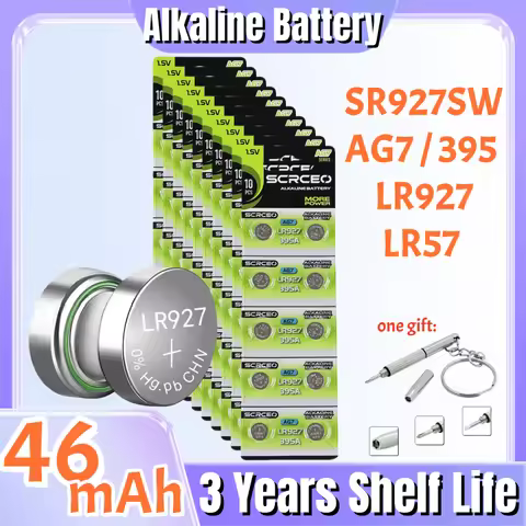 4-140PCS AG7 395A Alkaline Coin Cell LR927 LR57 SR927W 399 GR927 1.55V Battery Button Batteries For 