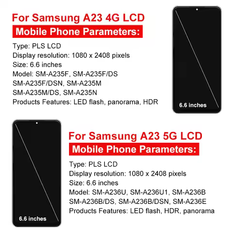 6.6'' For Samsung Galaxy A23 4G LCD SM-A235F Display Touch Screen Digitizer Panel For Samsung A23 5G