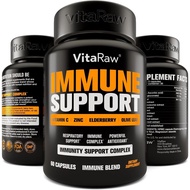 Adult Immune Support Vitamin-Elderberry Zinc, Vitamin C and Garlic-Sambucus Black Elderberry Capsule