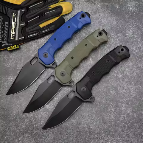 Tactical 8Cr13Mov Blade Portable Outdoor Knife Wilderness Survival Self Defense Folding Knife Nylon 