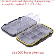 Box Fishing hook tool Box 12 compartments empty space width each Box 11.3 x 7.7 x 3.2cm