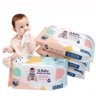 QLADY _ Q.BABY 80PCS NON ALCOHOL BABY WIPES / BABY WET TISSUE ANTI BACTERIAL ALCOHOL FREE WET TISSUE