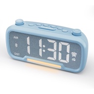 Jam Penggera Digital Mesqool dengan 2 Pengecas USB, Pembesar Suara Bluetooth, Radio FM, Lampu Malam,