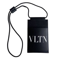 意大利名牌正版 VALENTINO GARAVANI 黑色牛皮長繩掛頸電話袋卡套