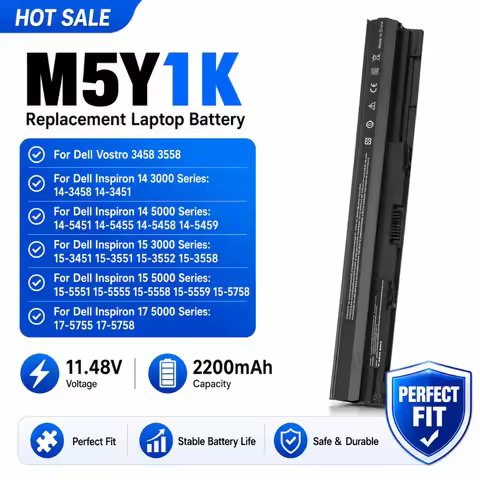 M5Y1K Laptop Battery For Dell Inspiron 3451 3551 5558 5555 5755 5758 14 3452 15 3000 15 5000 5559 HD
