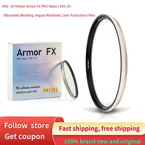 NiSi 43-95mm Armor FX PRO Nano L395 UV, Ultraviolet Blocking, Impact-Resistant, Lens Protection Filt