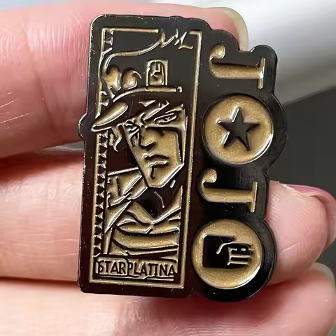 Jotaro Kujo Badge JoJos Bizarre Adventure Stardust Crusaders Pin Star Platinum Brooch Anime Manga Fa