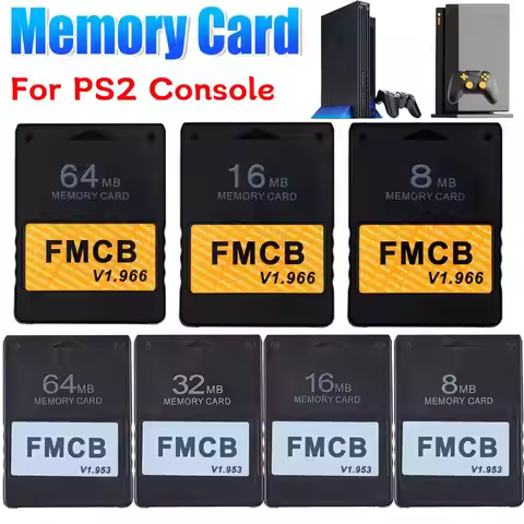 Expansion Cards FMCB Free McBoot Card V1.953 for PS2 8MB/16MB/64MB & V1.966 8MB/16MB/32MB/64MB Memor
