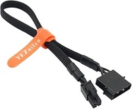 (2-Pack) YEZriler LP4 Molex Male to ATX 4 pin Male Auxiliary Power Adapter Sleeved Cable 13-inch (33