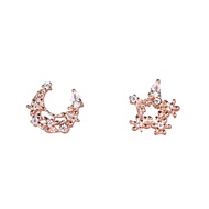 nnjew ต่างหูเงินแท้ 92.5% (ทั้งตัวเรือน) รุ่น Moonie Kiss ดวงจันทร์ และ ดวงดาว ผู้หญิง