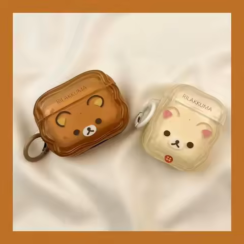Cute Rilakkuma Bluetooth headphone case for Airpods 1 2 3 4 pro