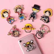 Luffy Straw Hat Mobile Phone Metal Finger Ring Anime Stand