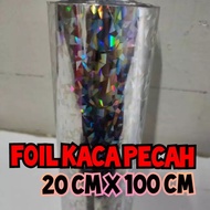 Foil Hologram Transfer Motif Broken Glass Crown USA Hot Stamping Kho Momo