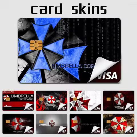 Umbrella Corporation Cartoon Credit Card Skin Stickers for Bank Card Bus Metro Card Sticker Waterpro