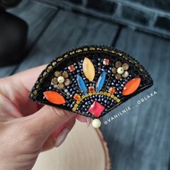 扇子胸針手工扇子手工胸針扇子花邊串珠扇子漂亮的扇子