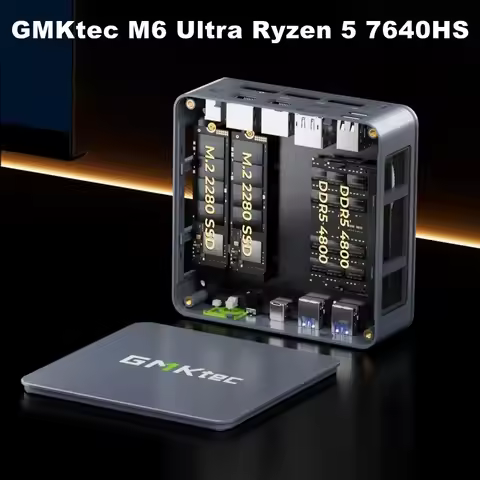 GMKtec M6 Ultra MINI PC Ryzen 5 7640HS Windows 11 Pro DDR5 5600MHz USB4.0 8K Display WIFI6 BT5.2 2.5