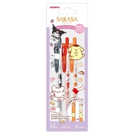 Zebra Gel Ballpoint Pen Sarasa Clip 0.5mm Sanrio Limited Edition 3-Color Set A JJ29-SR1-3CA