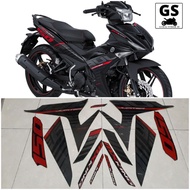 HITAM Yamaha MX KING 2016 Motorcycle BODY Trim Sticker STRIPING Original Black