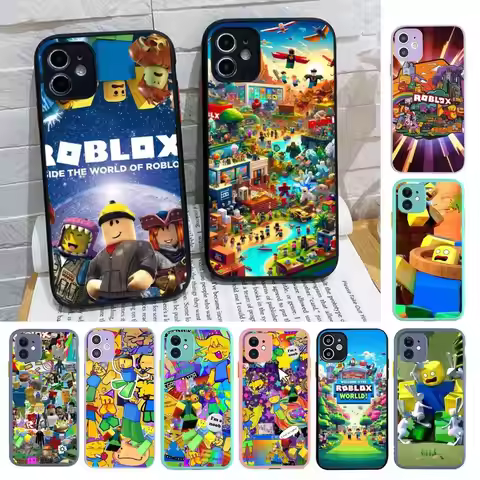 Popular Game R-Roblox Phone Case For IPhone 16 Pro Max 15 14 13 12 11 XS MAX X Plus Candy Color Matt