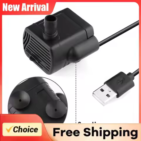 USB Submersible Water Pump 3.5-9V Brushless Motor Small Water Pump 180L/H Quiet Pump Lift 1.5m for H