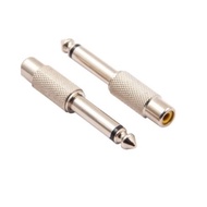 『2pcs』6.35mm 1/4 inches Jack Male To RCA Female plug Audio Adapter Mono RCA Connector cable TS For s