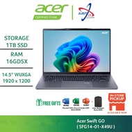 ACER SWIFT GO 14 SFG14-01-X49U AI LAPTOP ( SNAPDRAGON X1P-42-100 / 16GD5X 1TB SSD / 14.5" WUXGA / WI